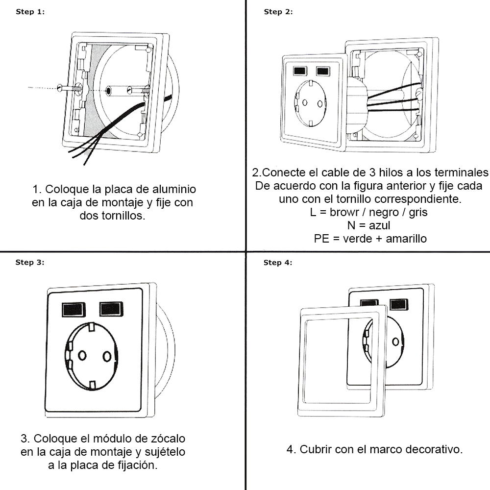 Prise de courant avec deux ports USB